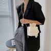 2025 New Fashionable and Versatile Shoulder Bag, Casual and Simple Square Crossbody Bags, Solid Color Pearl Handbag