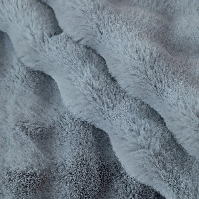 Thicken Rabbit Plush Sofa Cover Towel Solid Color Sofa Cushion Massage Anti Slip Multi-functional Suitable for Backrest Pillow