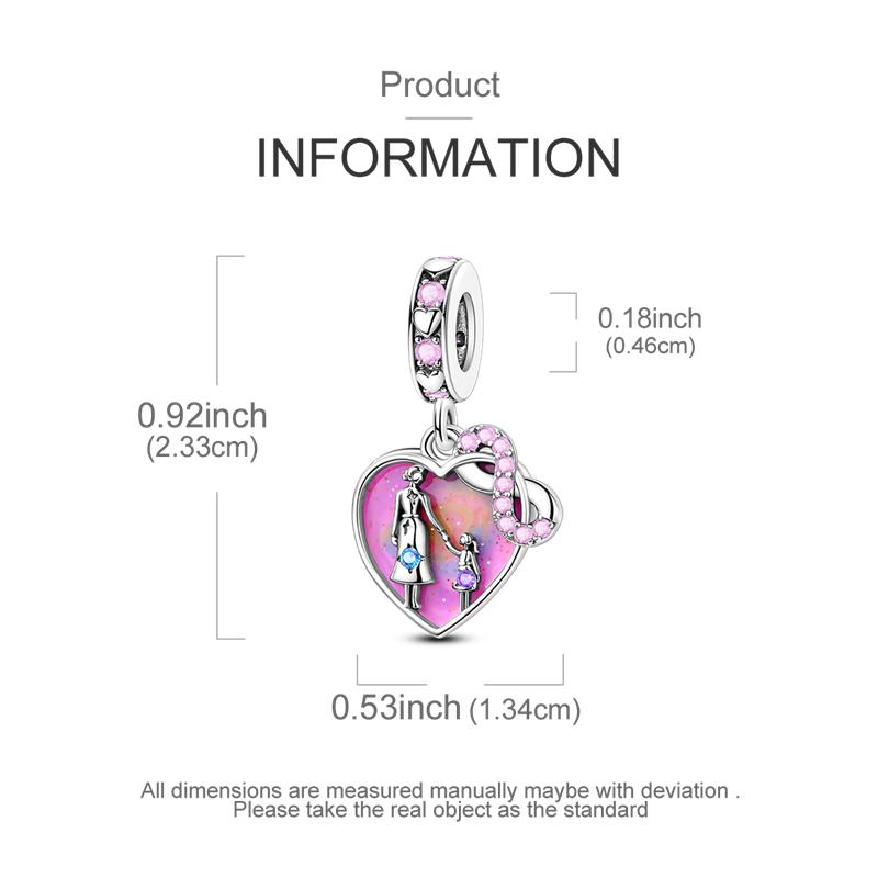 925 Sterling Silver 2025 Mother s Day Charms Bead Love Heart Hug Hold Hands Kiss Gift Fit Bracelets DIY Jewelry