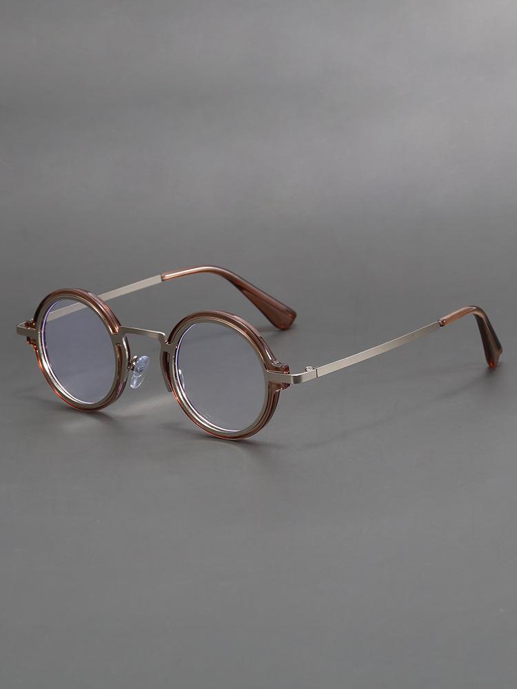 

Anti Blue Light Round Glasses Man Vintage Luxury Women s Eyeglasses Frame Optical Lenses Frames Man Trends Eyewear Optical Frame коричневий