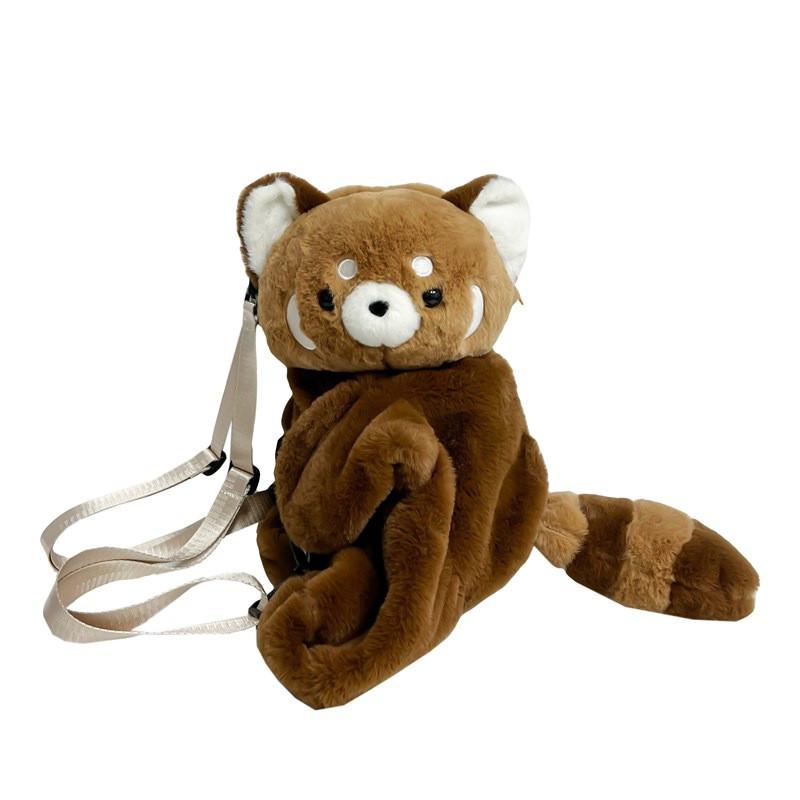 Cute Raccoon Plush Single Shoulder Crossbody Bag Cartoon Outdoor Kids Gifts