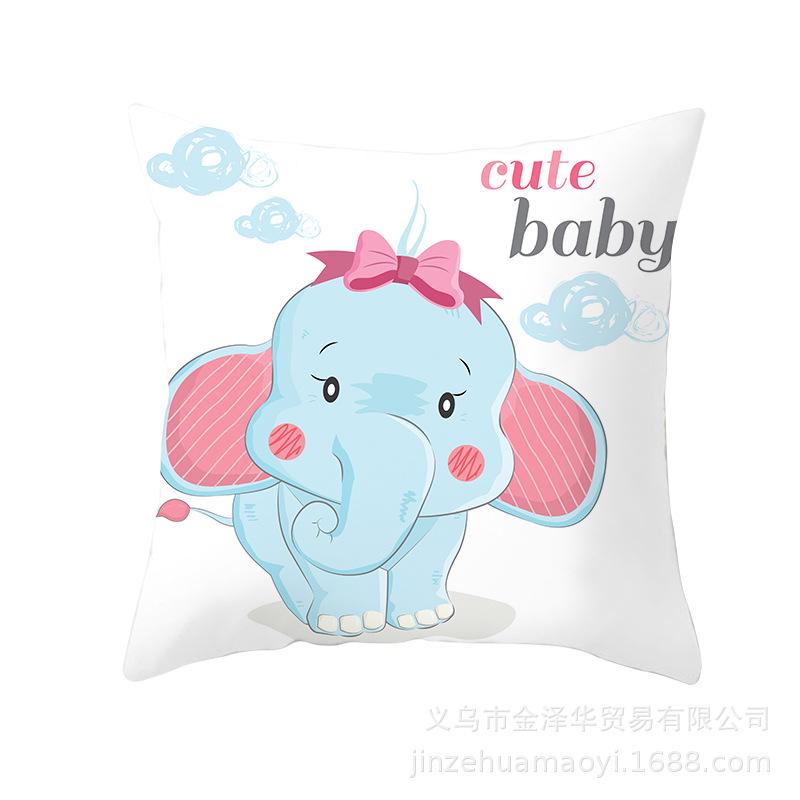 Cute Animal Cartoon Print Pillow Cover Shopee Home Supplies Car Sofa Cushion Cover