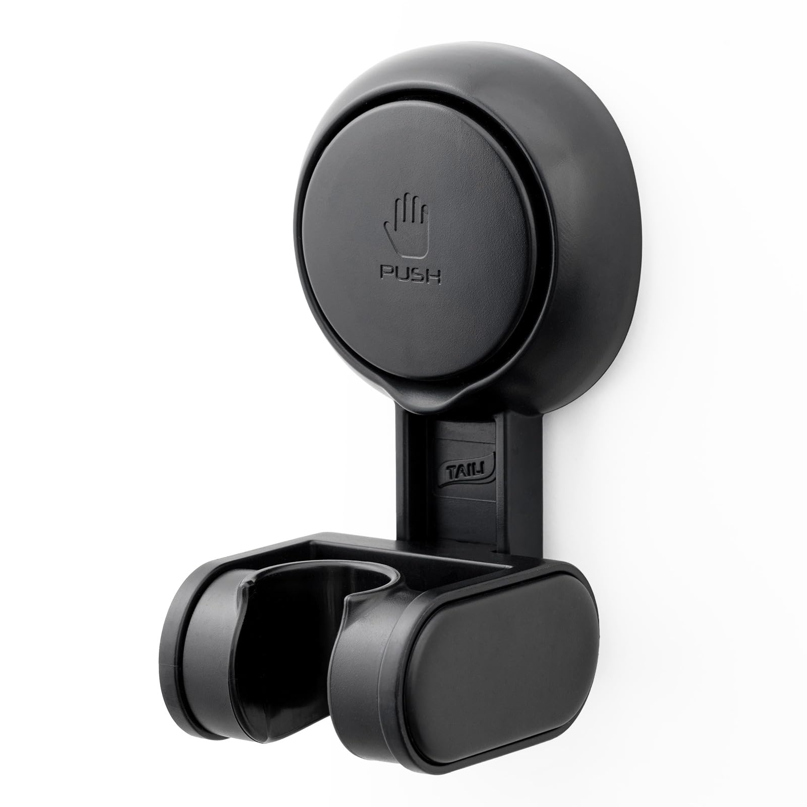 

TAILI Shower Head Holder Suction Cup, Handheld Shower Head Bracket,Height Angle Adjustable,Bathroom Showerhead Holder No Drilling Removable Waterproof Round-Black