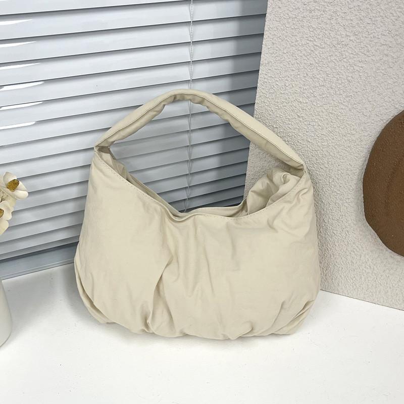 Ielgy Korean Casual Pleated Cloth Bag Commuter Style Simple Portable Large-Capacity Handbag