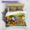 3PC Custom Name Jungle Safari Adventure Bedding Set Duvet Cover Closure Includes 1 Duvet Cover & 2 Pillowcases for Bedroom