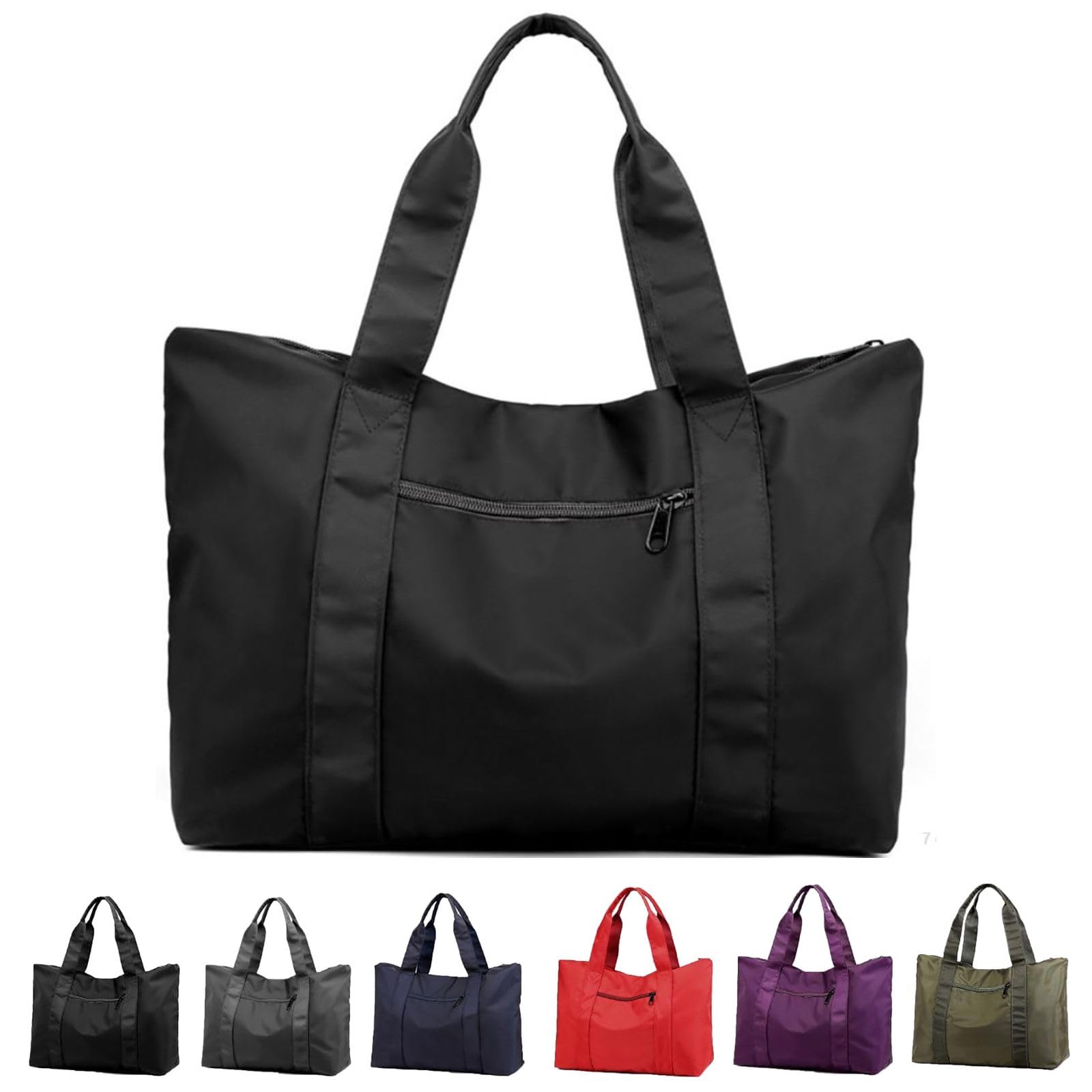 

[Jotml] 6-цветная сумка-тоут, большой вместимости, нейлон, 2-в-1, на плечо/в руку, унисекс, водонепроницаемая (черный)