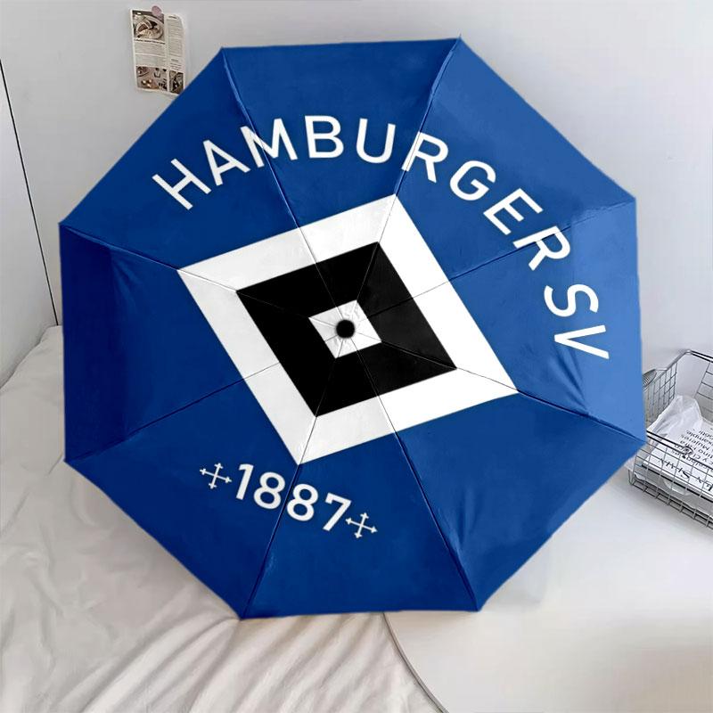 Hamburger SV, automatic folding umbrella, portable and foldable design, 8 ribs, a Christmas or birthday gift.