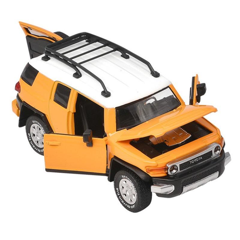 

1/32 TOYOTA Cruiser FJ игрушечная модель автомобиля литой сплав внедорожник внедорожная коллекция инерционный звук и свет подарок для детей мальчиков жёлтый