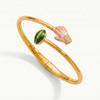 Open Sports Style Bangle Gold Inlaid Rhinestones Bracelet Simple Tennis Racket Bracelet  Girl