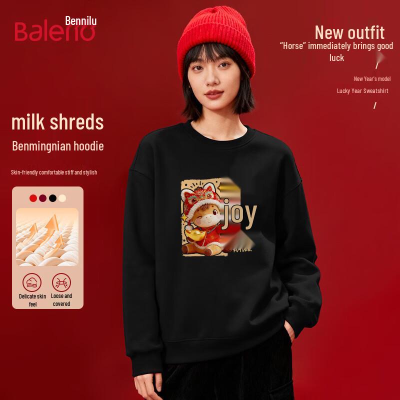 Baleno Women's Round Neck Sweatshirt with BNL V-Sign Horse Print