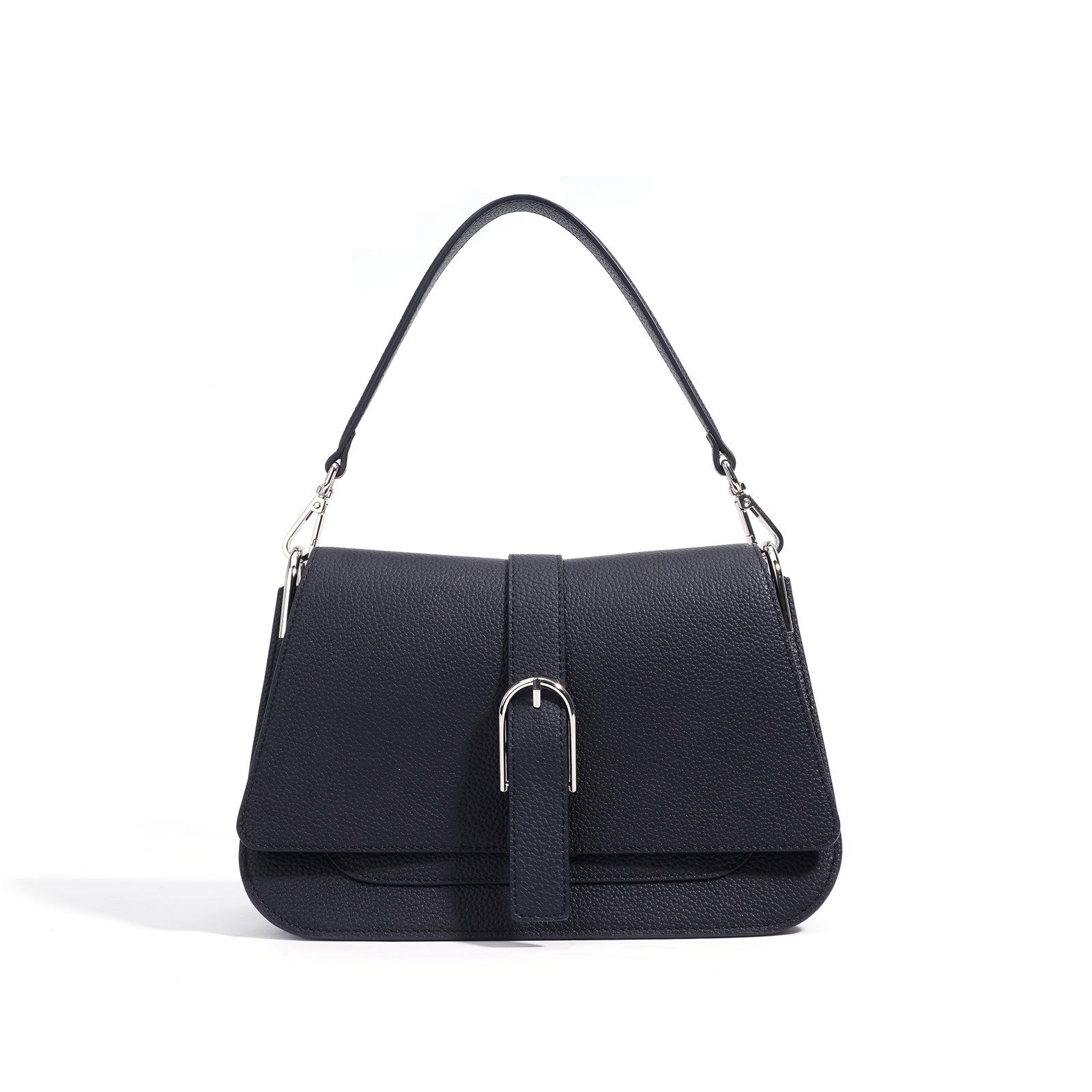 

Новая сумка через плечо Нишевый дизайн Премиальная кожа Женская сумка Сумка-мессенджер Простая Универсальная Для поездок Изысканная Портативная чёрный