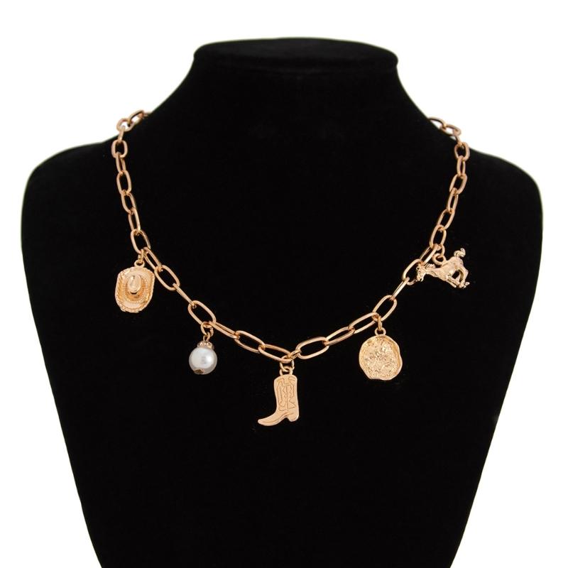 Irregular Pendant Necklace Adjustable Length Necklace Distinctive Pendant Necklace with Various Pendants for Comfort
