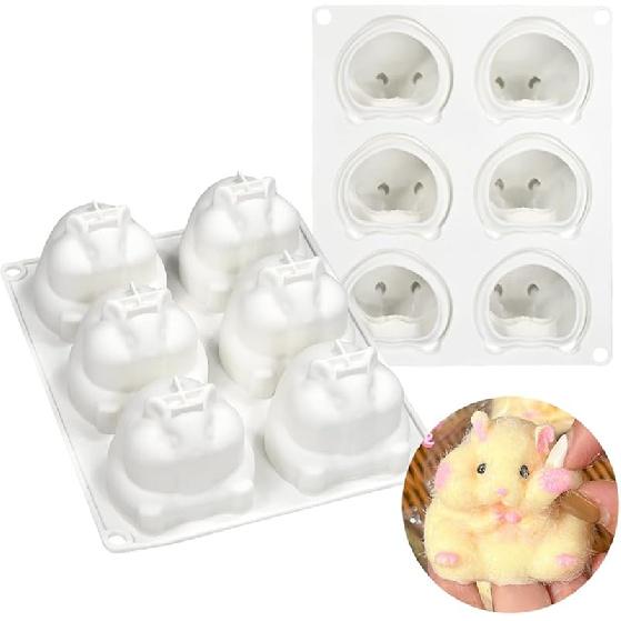 Mostsom 3D Hamster Shape Silicone Mold Cake Baking Molds for Dessert Cake Mousse Heart Shape Molds for Making Handmade Soap Making Chocolate Mould