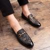 Luxury Fashion Printed Flats Shoes Patent Leather British Style Oxfords Man Party Wedding Dress Formal Prom Loafers Men