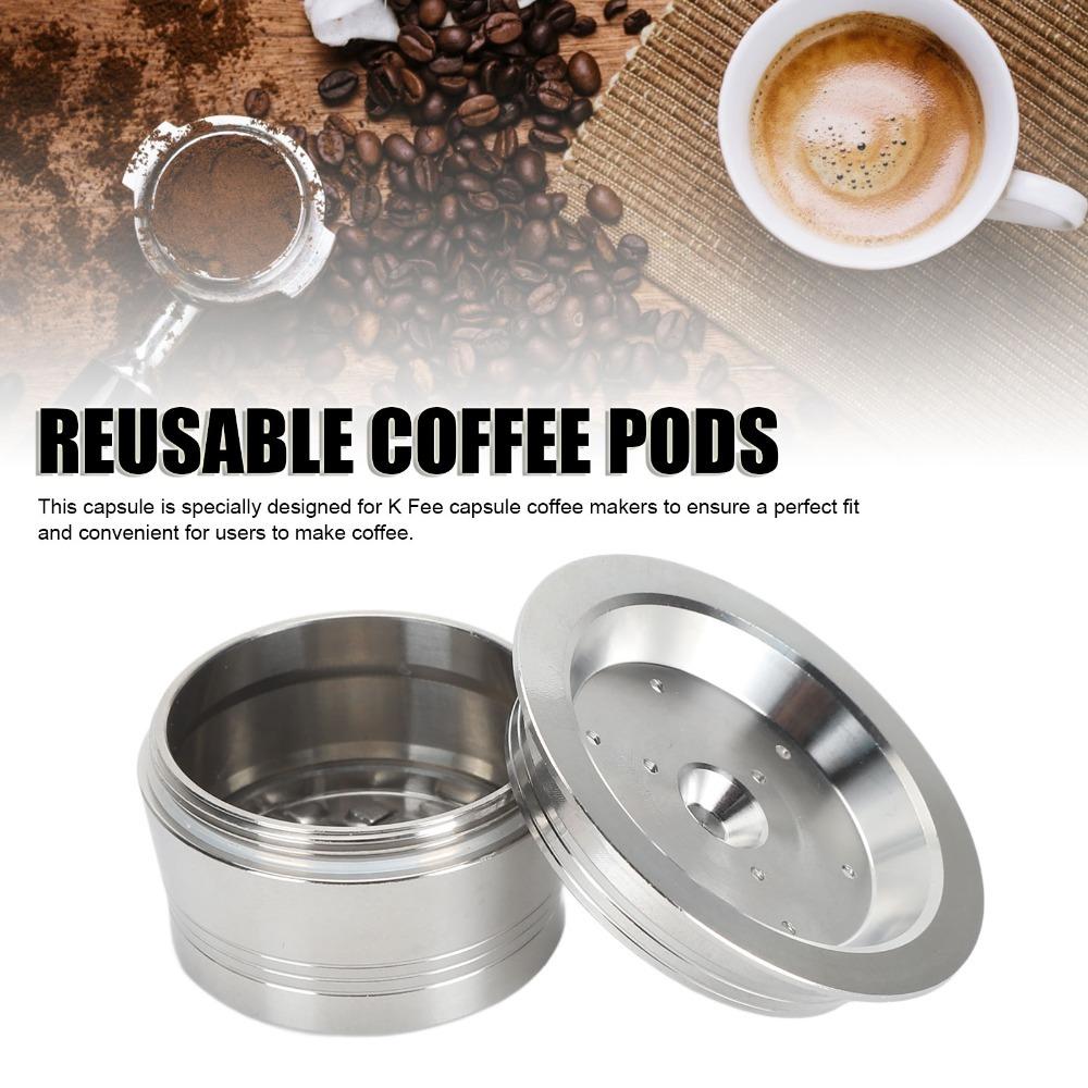 With Spoon Brush Stainless Steel Coffee Capsules Reusable Coffee Capsules  Office Use