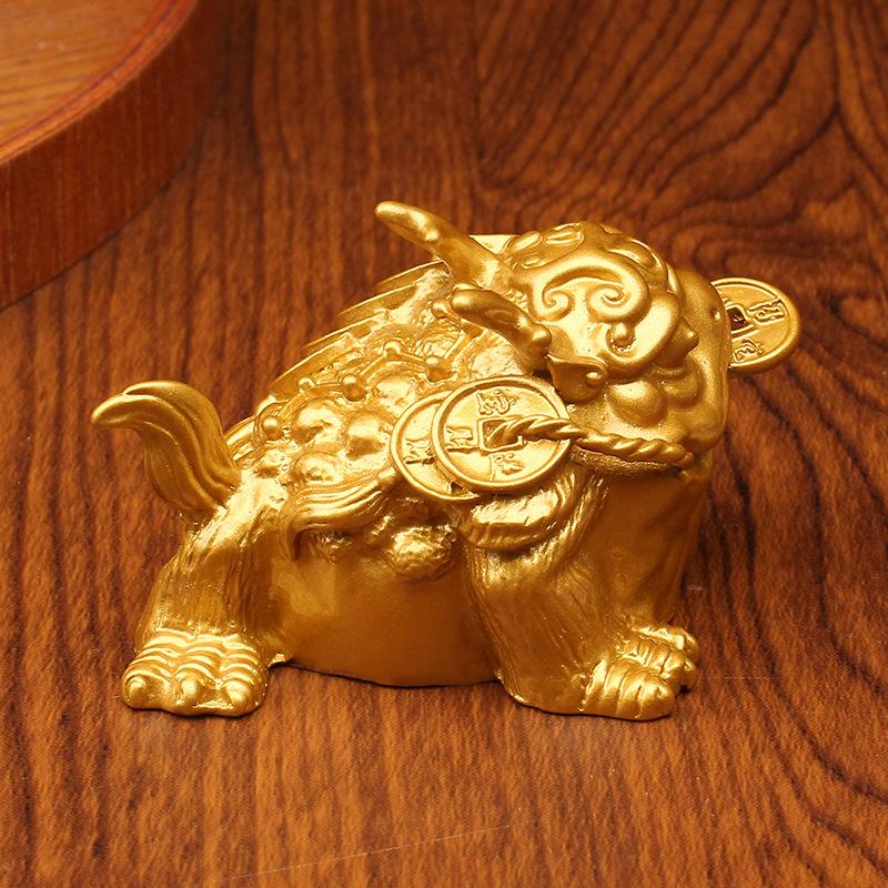 Large hollow golden toad office desktop ornament decoration three-legged golden toad tea table tea pet ornament ornament