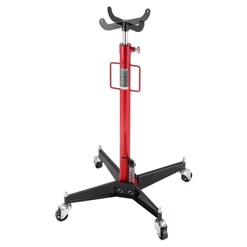 Hydraulic Transmission Jack, 1100 Lbs / 0.5 Ton Lifting Capacity Telescoping Transmission Jack with Foot Pedal, 360° Swivel Wheel, 112-187 Cm High