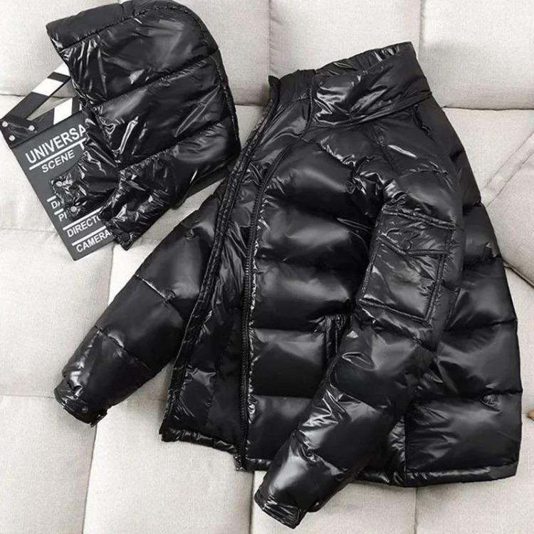Women's Down Coats - Men and Women White Duck Down Coat Hooded Thickened Warm Coldproof Coat