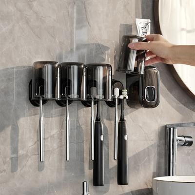 Effektiv Dränering Tandborstförvaringsställ Väggmonterad Utrymmesbesparande Tandborsthållare Lättinstallerad Minimalistisk Munsköljsmuggsset