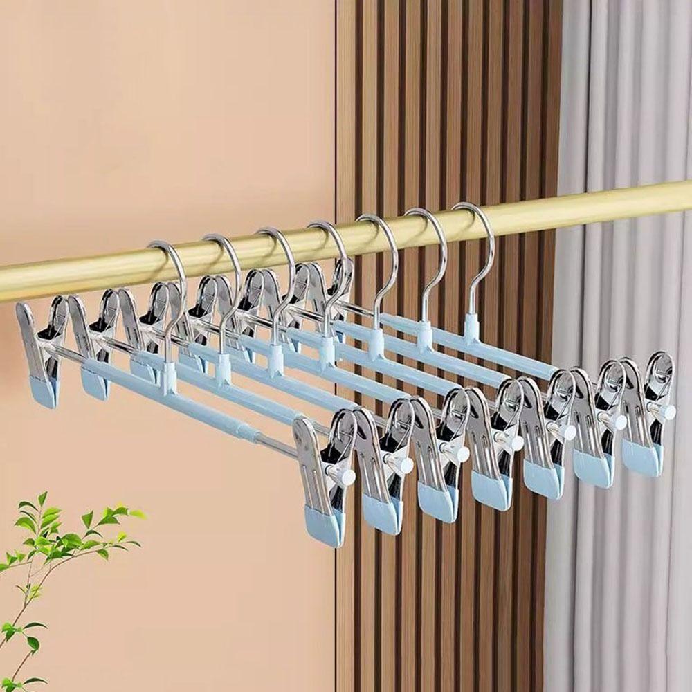20Pcs Anti-slip Pant Hangers Stainless Steel Pants Clamp Closets Storage Organizer  Living Room