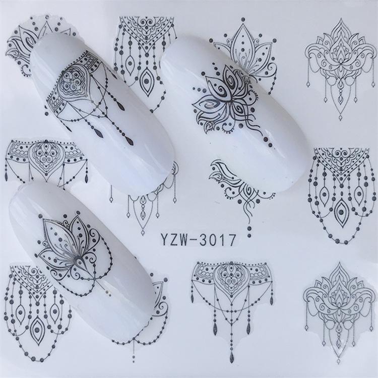 1pc 3D Nail Stickers Spring Summer Natural Flower Leaves Simulation Dried Flower Dragonfly Nail Applique Water Slides Decoration