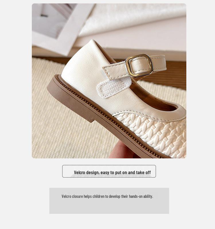 Girls' 2026 Spring/Autumn Leather Soft Sole Princess Loafers - Breathable, Closed-Toe Versatile Shoes