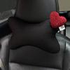 Cute Retro Red Heart Universal Car Neck Pillow Four Seasons Ice Silk Auto Seat Headrest Holder Waist Support Car Accessories