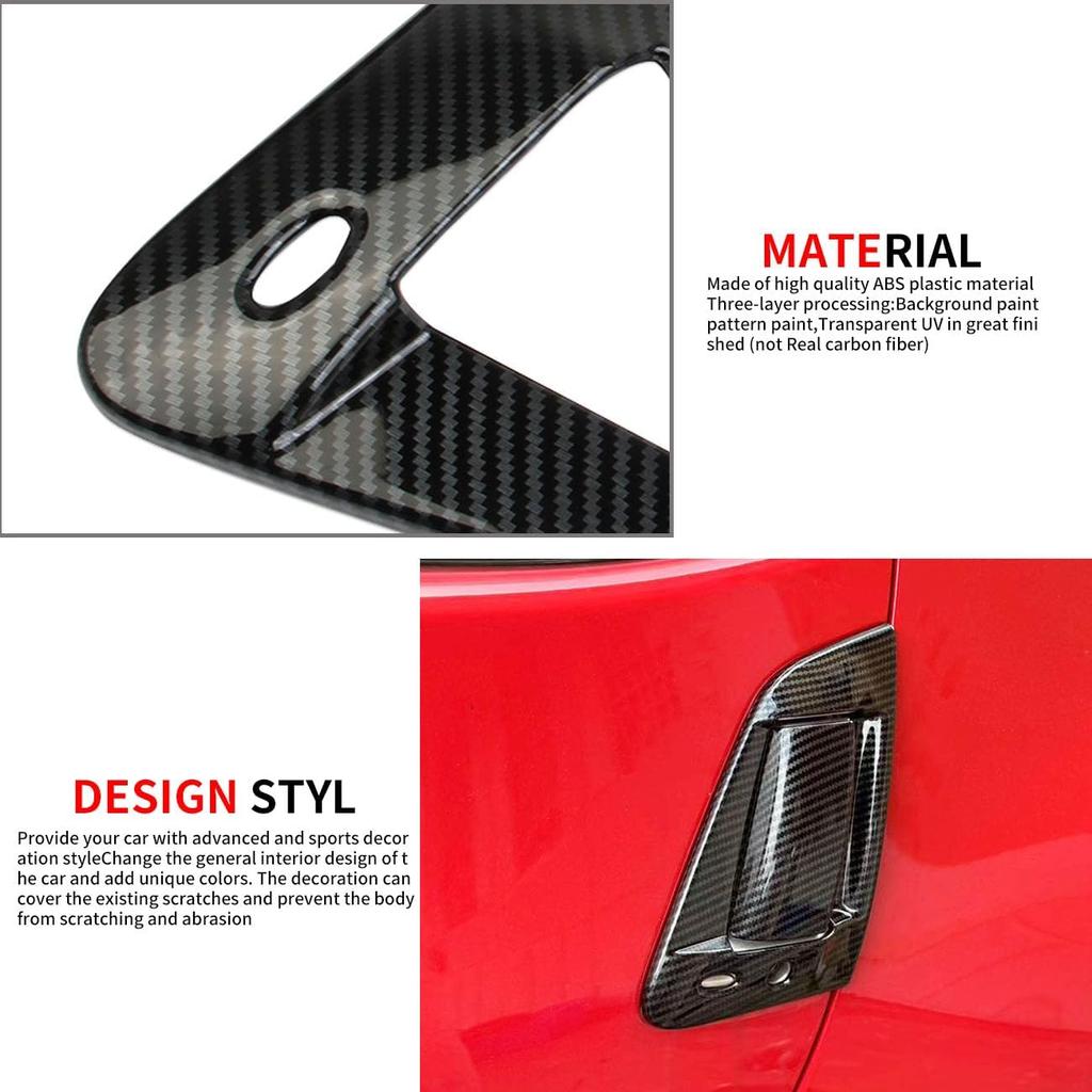 Carbon Fiber Style Exterior Side Door Handles Cover Trim Accessories for Nissan 370Z
