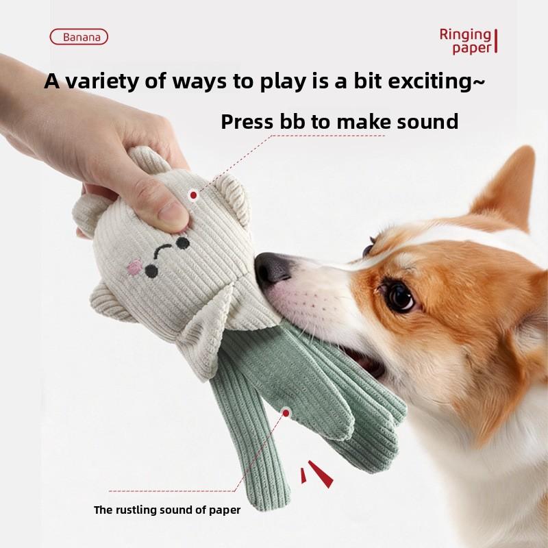 Dog Sound-making Toy, Soothing Vegetable Companion, Entertainment for Boredom Relief, Teeth Grinding, Interactive Plush Pet Toy