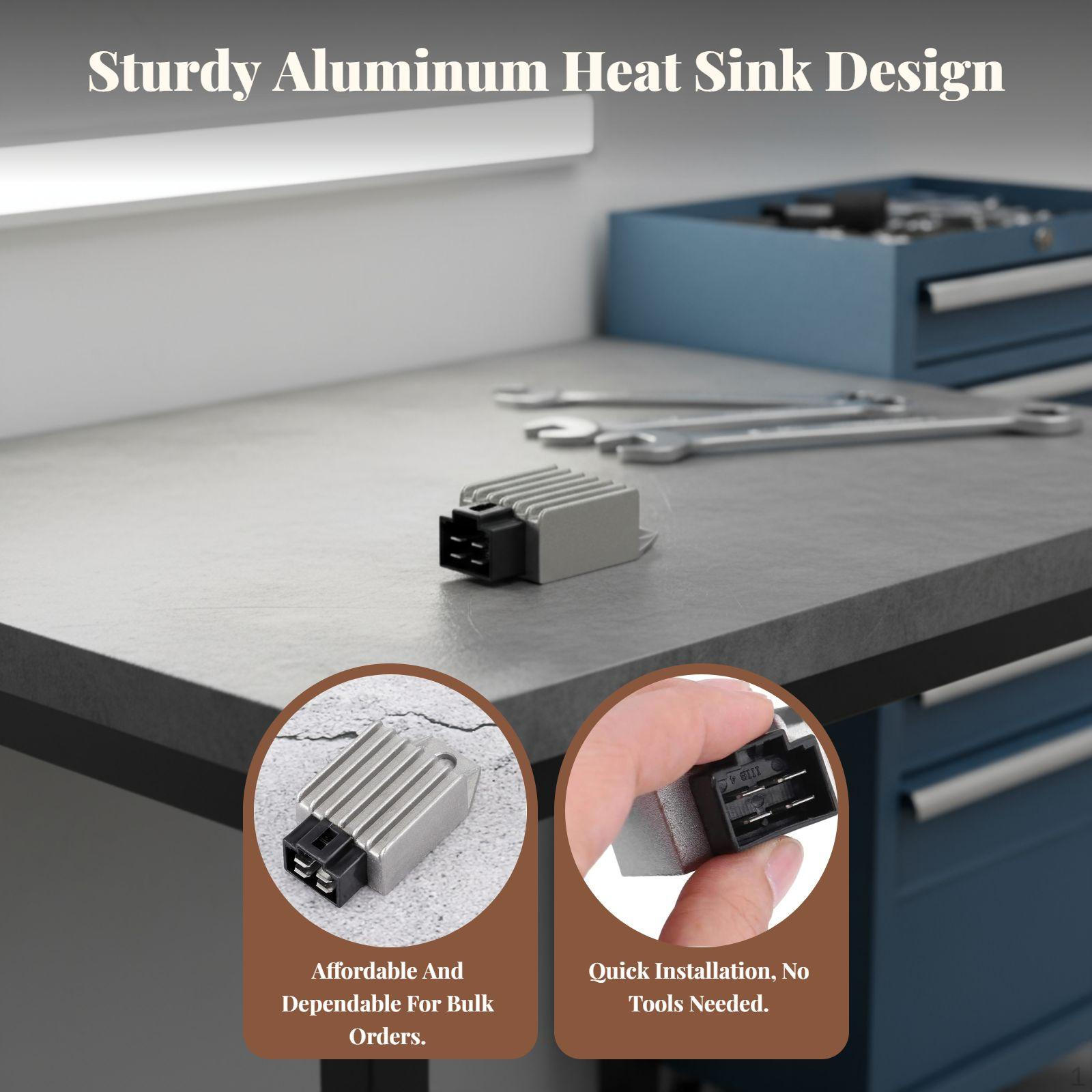 

Motorcycle Voltage Regulator 12V Accessory Easy to Install Metal Replacement for 50cc 125cc