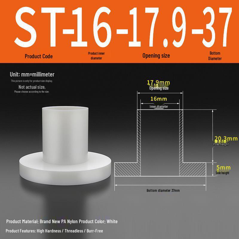 T-förmige Nylon-Unterlegscheibe: Konvex-Konkave Schraubwellenhülse, Stufen-Kunststoffscheibe, Nylonbuchse, Isolierkapsel ST2-ST35
