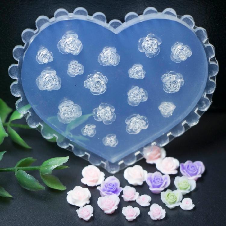 Silicone Flower Nail Art Mold Embossed Jewelry Mould Handmade Crafts Making Mold