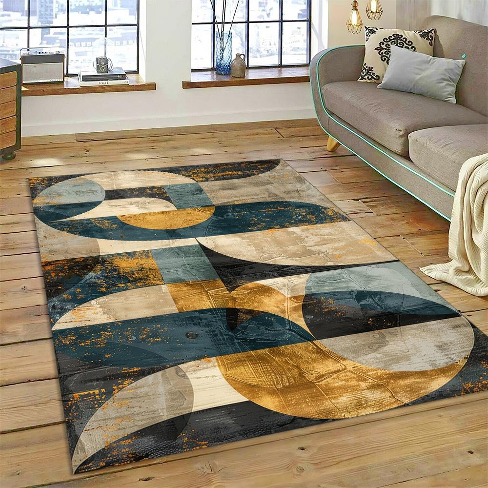 2025 New Style Bohemian Abstract Fashion Modern Art Carpet Rug for Living Room Bedroom Home Sofa Decoration,Non-slip Floor Mat