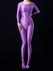 Sexy Women Oil Glossy Shiny Elastic Bodysuit Yoga Shapping Tights Bodycon Silky Satin Smooth Jumpsuits Maid Leotard Candy Color