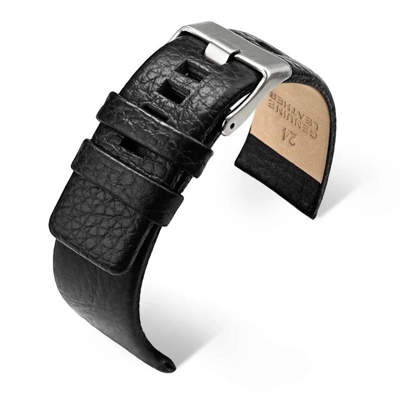 Genuine Leather Strap for Diesel DZ7312 DZ7314 22mm 24mm 26mm 27mm 28mm 20mm 32mm Black Brown Men Cowhide Watch Band Bracelet 28mm чёрный