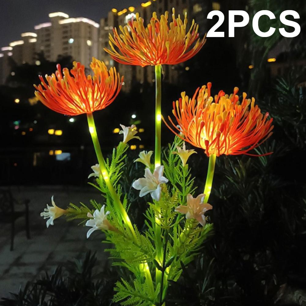 Solar-Gartenleuchten, Solar-Blumenleuchten mit leuchtenden Blumen und Stielen, Solar-LED-Außenleuchte für Gartenwege, Terrassendielen, Hofdekoration