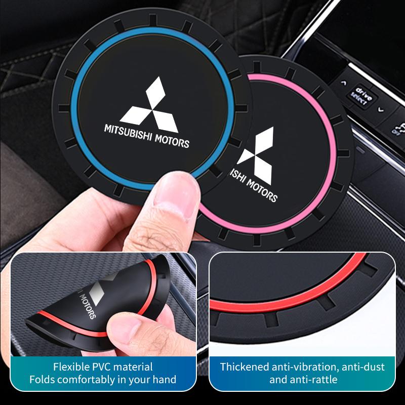 Anti-Slip Auto Cup Holder Pad Silicone Durable Interior Decor For Mitsubishi Lancer ASX Pajero Mirage Attrage Xpander Outlander