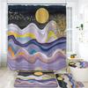 Landscape Ink Bamboo Painting Shower Curtains Chinese Style Bathroom Accessories Partition Waterproof Bath Curtains Rugs,Mat Set