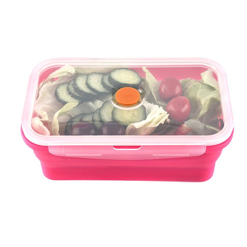 Silikonowe pudełko Bento Składana miska na lunch Pojemnik do przechowywania żywności Pudełka zastawa stołowa