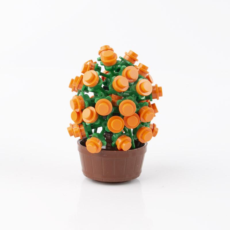 Christmas Tree Plant Flower Small Particle Building Block Toy Small Tree Diy Scene Figurine Accessories Ornament