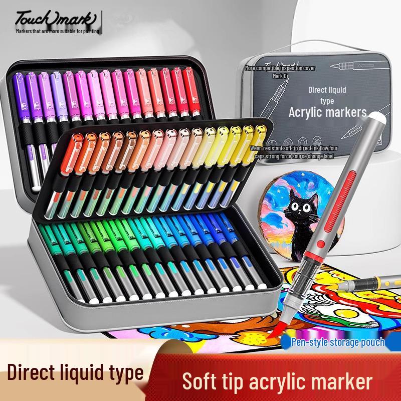 Soft Tip Acrylic Marker Pen Set for Kids' Art - Stackable, 60 or 80 Colors