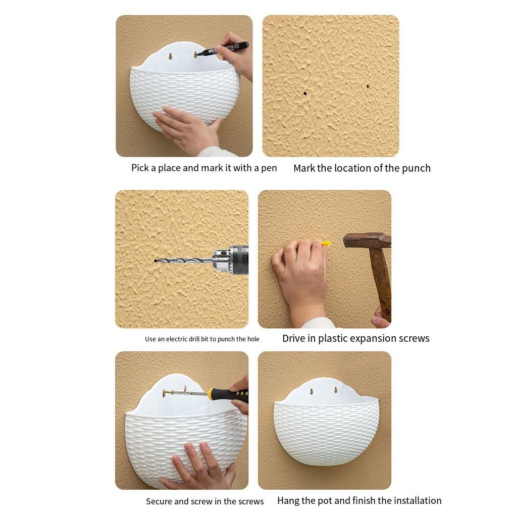 Flower Pot Wall Mounted Hanging Basket Planter Bucket Garden Vase Indoor Exquisite Outdoors Plastic for Ornaments