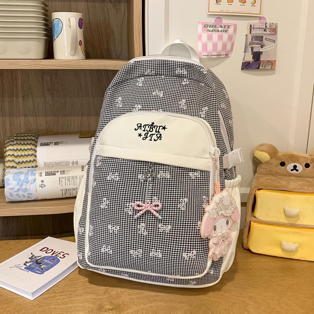 Schoolbag for High-aesthetic Campus Middle School Students, Japanese Style INS Cute Multi-compartment Backpack for Grades 1-1