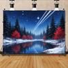 2D Winter Night Sky Shooting Star Tapestry Background Cloth