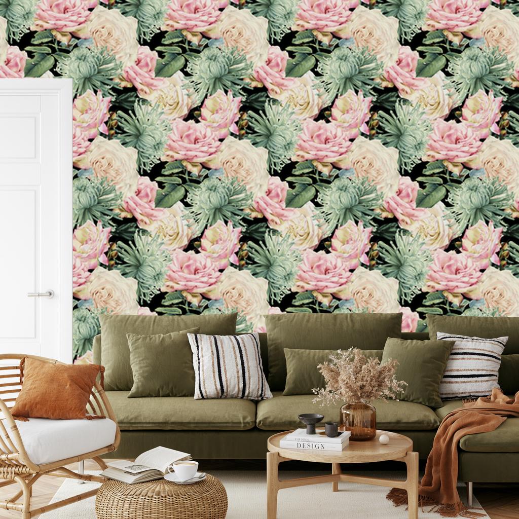 Natural Roses Wallpaper for Living Room and Bedroom 50x1000
