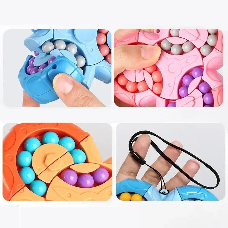 Montessori Rotating Magical Bean Cube Fingertip Toy Children Mind Brain Teaser Game Educational Spinners Stress Relief Toys