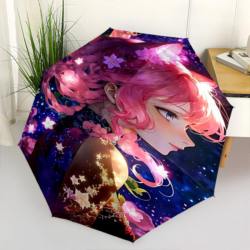 

1pc Floral Fantasy Umbrella Auto-Open Close, Foldable Design, Outdoor Shelter for Festivals & Everyday Use - Perfect Gift for Fans!R073