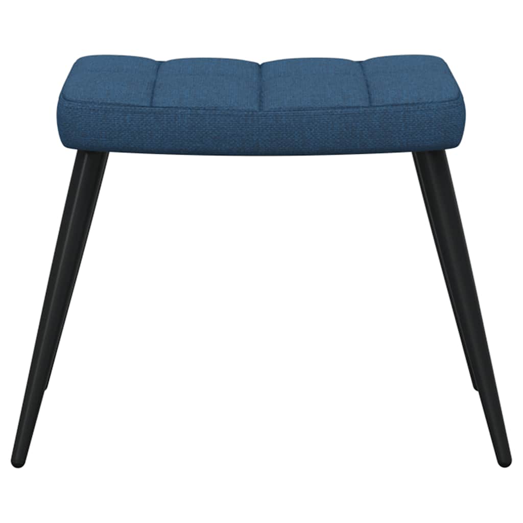 Vidaxl Armchair with Footrest, Blue, Fabric Upholstered