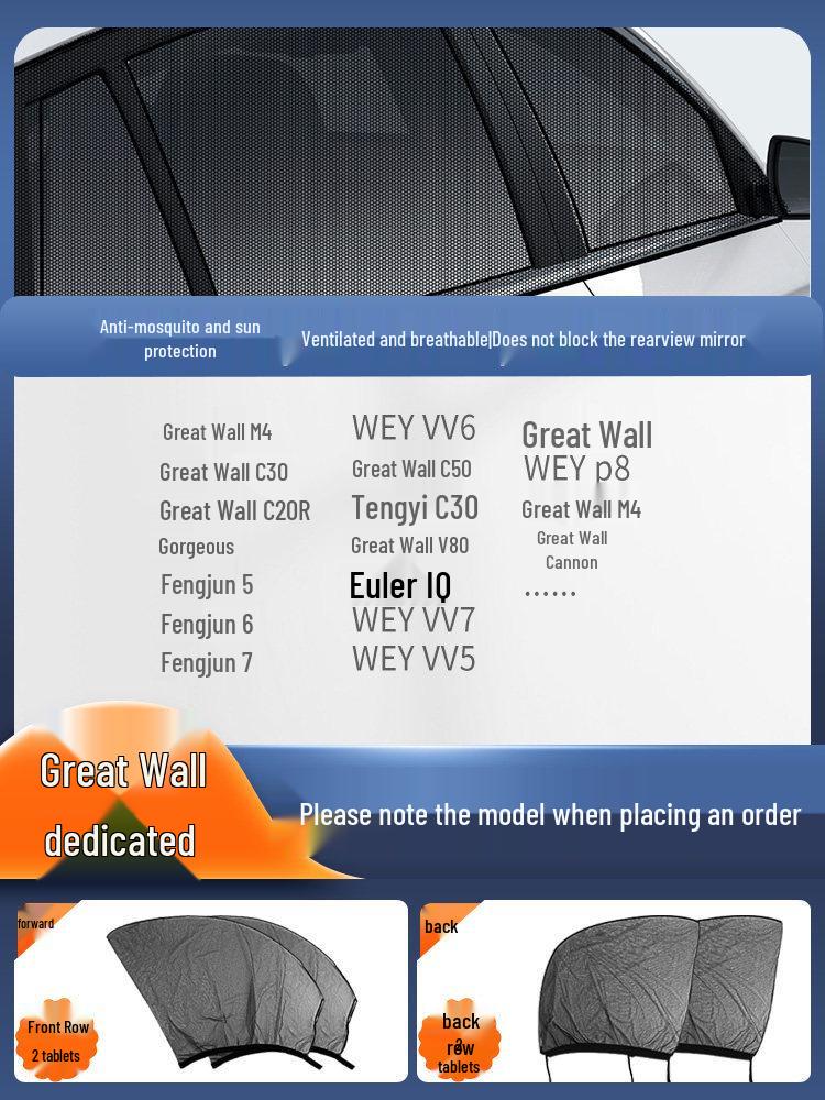 Car Window and Sunroof Anti-Mosquito Mesh: Insect-proof Sun Protection Screen & Curtain.