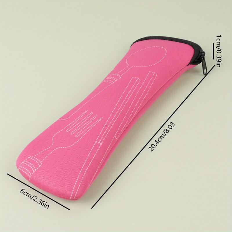 Portable Cutlery Storage Bag Zipper Style, Stainless Steel Spoon and Chopstick Bag, Suitable for School, Camping, and Picnicking
